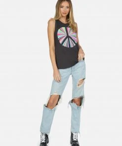 Lauren Moshi Peyton Rainbow Ray Peace Tanks