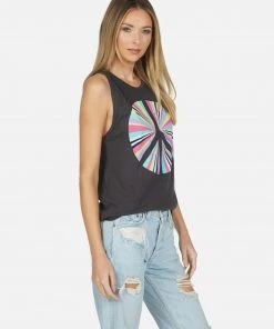 Lauren Moshi Peyton Rainbow Ray Peace Tanks