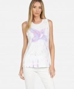 Lauren Moshi Peyton Spray Hummingbird Tanks