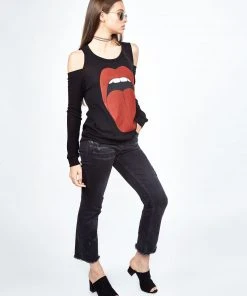 Lauren Moshi Analise Red Tongue Long Sleeve