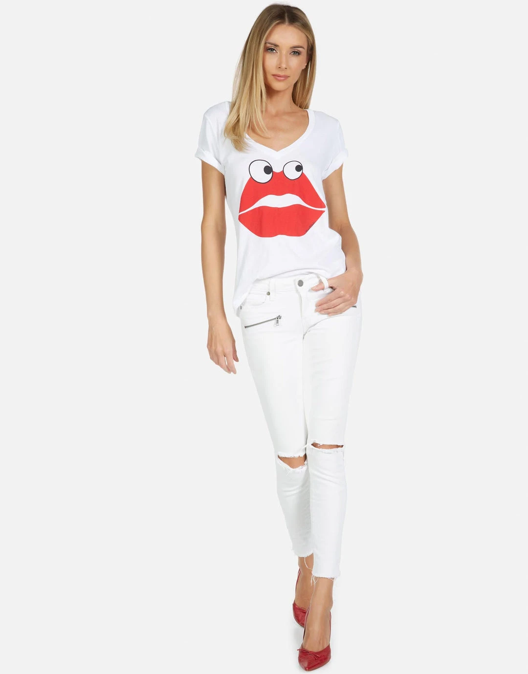 Lauren Moshi Short Sleeve Cruz Kiss Face 3 Lauren Moshi Short Sleeve Cruz Kiss Face