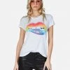 Lauren Moshi Short Sleeve Moxie Rainbow Biting Lip