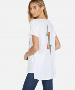 Lauren Moshi Celine Rainbow Electric Heart Short Sleeve