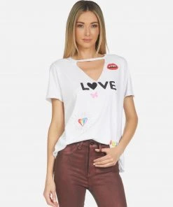 Lauren Moshi Short Sleeve Jhene Crystal Love Elements