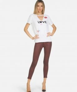 Lauren Moshi Short Sleeve Jhene Crystal Love Elements