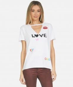 Lauren Moshi Short Sleeve Jhene Crystal Love Elements