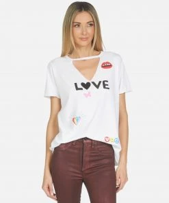 Lauren Moshi Short Sleeve Jhene Crystal Love Elements
