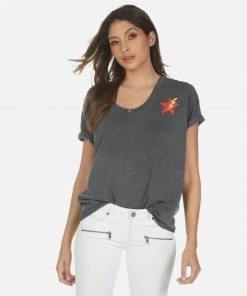 Lauren Moshi Short Sleeve Elara Rainbow Lightning Eye