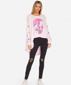 Lauren Moshi Winona Pink Rose Skull NEW