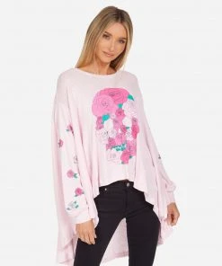 Lauren Moshi Winona Pink Rose Skull NEW