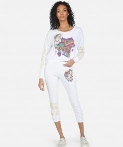 Lauren Moshi Bottoms Alana Peace Love Camel