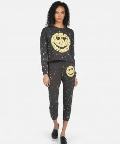 Lauren Moshi Alana Text Happy Face Bottoms