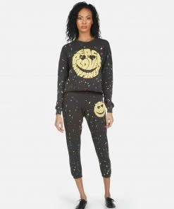 Lauren Moshi Alana Text Happy Face Bottoms