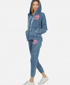 Lauren Moshi Alana Pink Stud Skull Bottoms