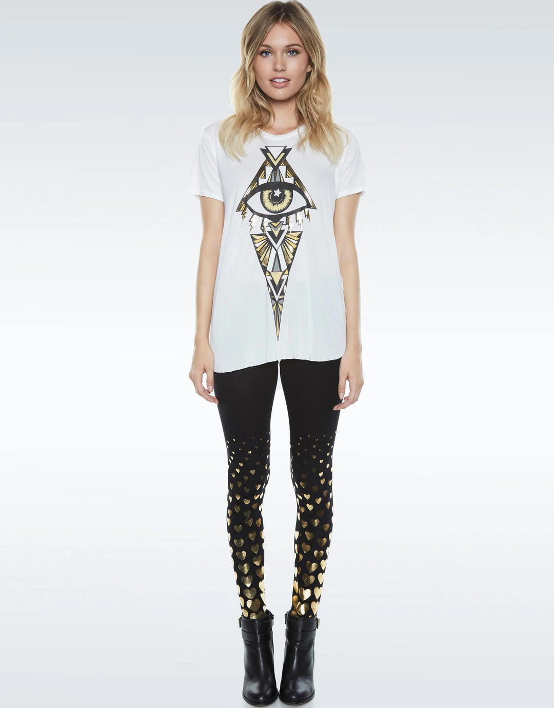 Lauren Moshi Shae All Over Foil Hearts Bottoms 3 Lauren Moshi Shae All Over Foil Hearts Bottoms