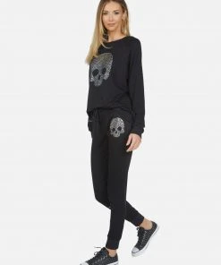 Lauren Moshi Bottoms Jess Nailhead Skull