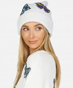 Lauren Moshi Blix Butterfly Patches Beanie
