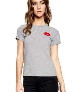 Lauren Moshi Limp Red Mouth Patch Short Sleeve