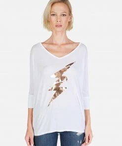 Lauren Moshi Long Sleeve Sable Cracked Lightning Bolt