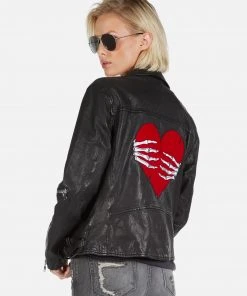 Lauren Moshi Long Sleeve Posey Skeleton Hand Heart