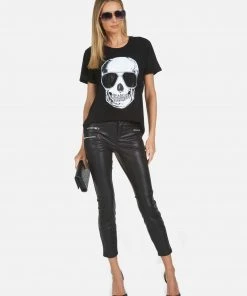 Lauren Moshi Short Sleeve Wolf Cool Skull