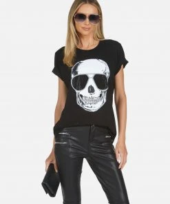Lauren Moshi Short Sleeve Wolf Cool Skull