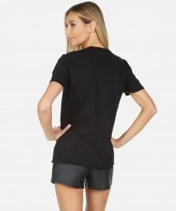 Lauren Moshi Short Sleeve Wolf Crystal Lipstick Peace