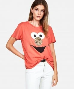 Lauren Moshi Wolf Leopard Elmo Short Sleeve