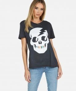 Lauren Moshi Wolf Lightning Skull Short Sleeve