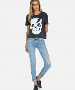 Lauren Moshi Wolf Lightning Skull Short Sleeve