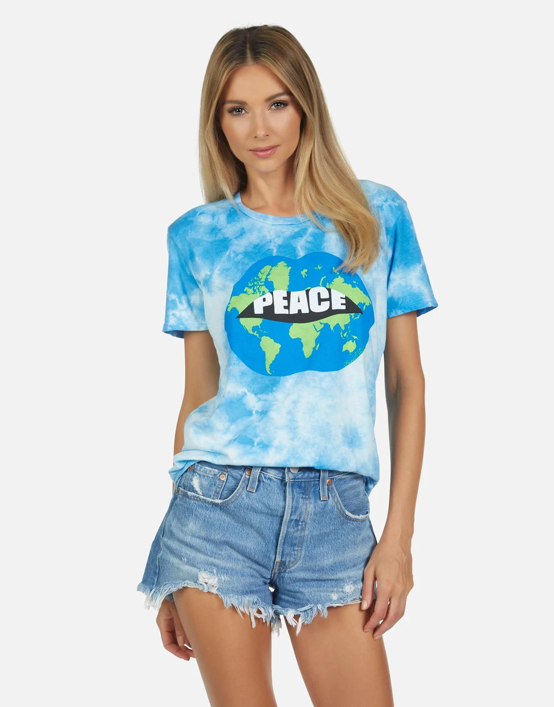 Lauren Moshi Short Sleeve Wolf World Peace Lips 1 Lauren Moshi Short Sleeve Wolf World Peace Lips