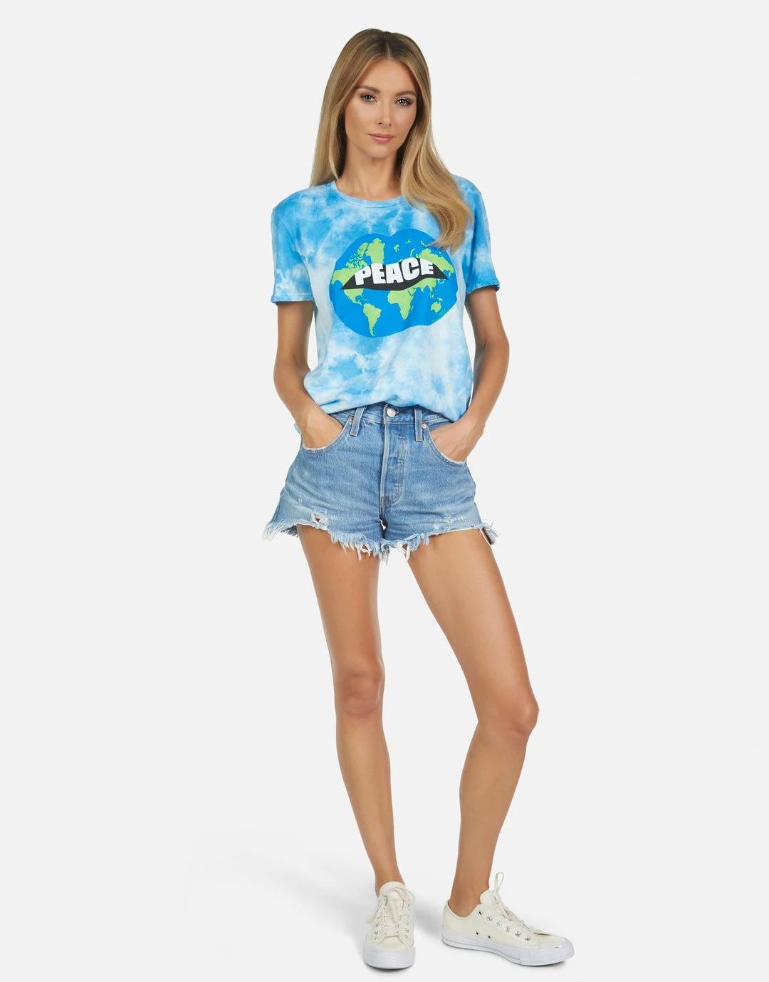 Lauren Moshi Short Sleeve Wolf World Peace Lips 5 Lauren Moshi Short Sleeve Wolf World Peace Lips