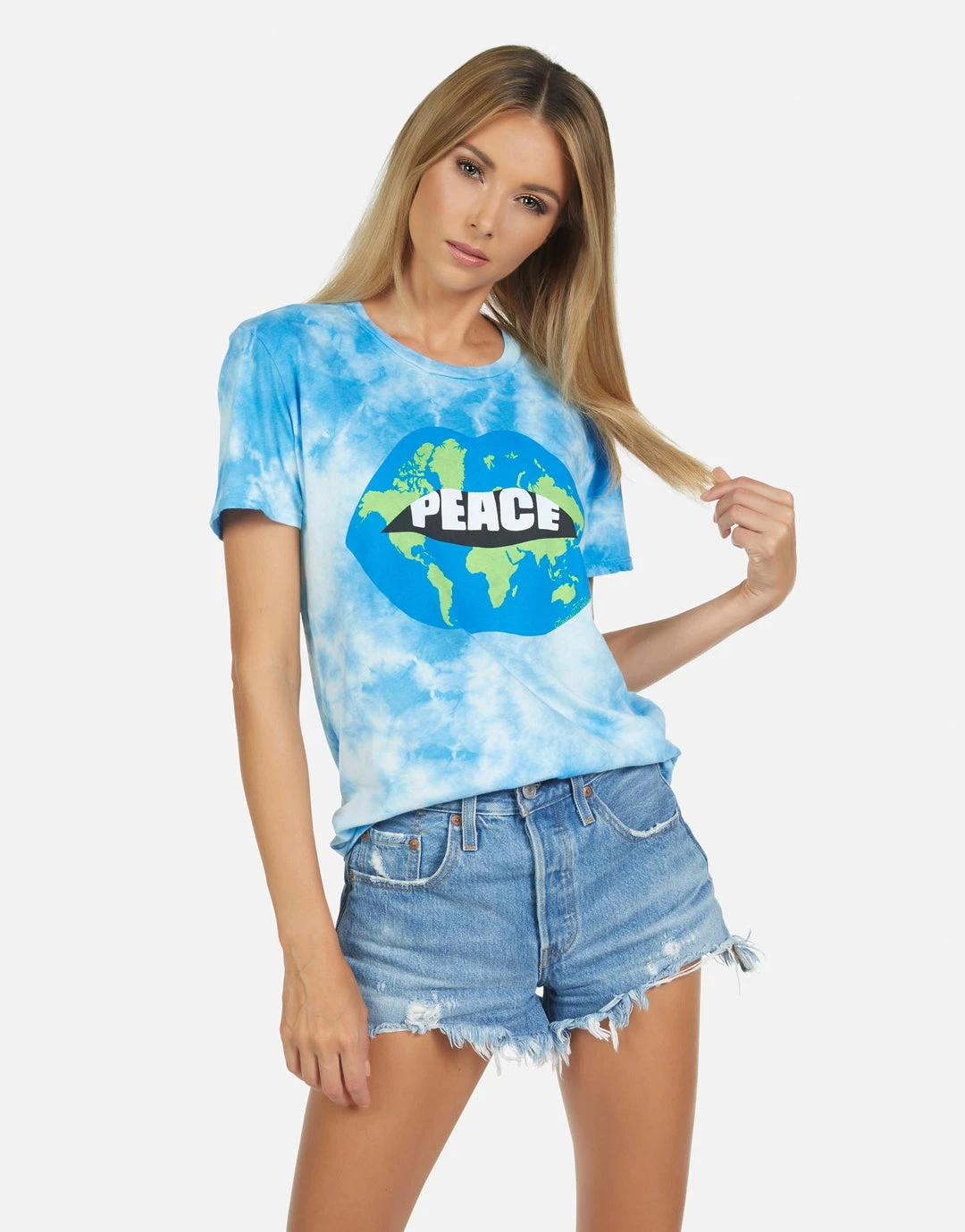Lauren Moshi Short Sleeve Wolf World Peace Lips 4 Lauren Moshi Short Sleeve Wolf World Peace Lips