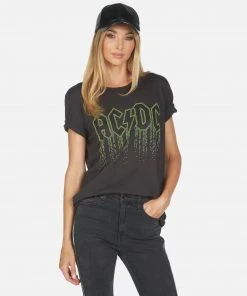 Lauren Moshi X ACDC Short Sleeve Wolf AC/DC Neon Stud
