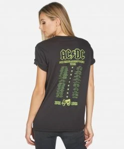 Lauren Moshi X ACDC Short Sleeve Wolf AC/DC Neon Stud
