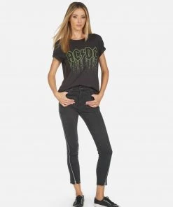 Lauren Moshi X ACDC Short Sleeve Wolf AC/DC Neon Stud