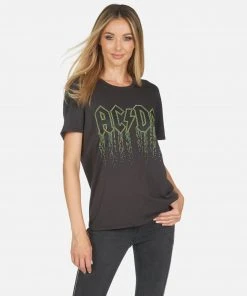 Lauren Moshi X ACDC Short Sleeve Wolf AC/DC Neon Stud