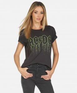 Lauren Moshi X ACDC Short Sleeve Wolf AC/DC Neon Stud