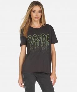 Lauren Moshi X ACDC Short Sleeve Wolf AC/DC Neon Stud