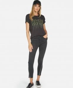 Lauren Moshi X ACDC Short Sleeve Wolf AC/DC Neon Stud