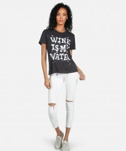 Lauren Moshi Short Sleeve Wolf Wine Is My Water