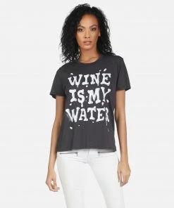 Lauren Moshi Short Sleeve Wolf Wine Is My Water