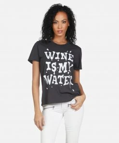 Lauren Moshi Short Sleeve Wolf Wine Is My Water