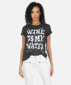 Lauren Moshi Short Sleeve Wolf Wine Is My Water