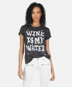 Lauren Moshi Short Sleeve Wolf Wine Is My Water
