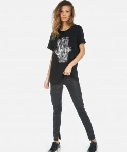 Lauren Moshi Short Sleeve Wolf Hamsa Elements