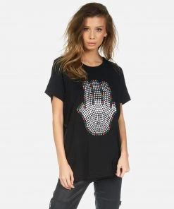Lauren Moshi Short Sleeve Wolf Hamsa Elements