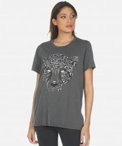 Lauren Moshi Short Sleeve Wolf Heart Leopard