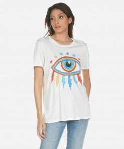 Lauren Moshi Short Sleeve Wolf Rainbow Lightning Eye