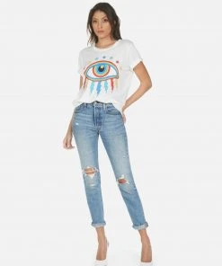 Lauren Moshi Short Sleeve Wolf Rainbow Lightning Eye